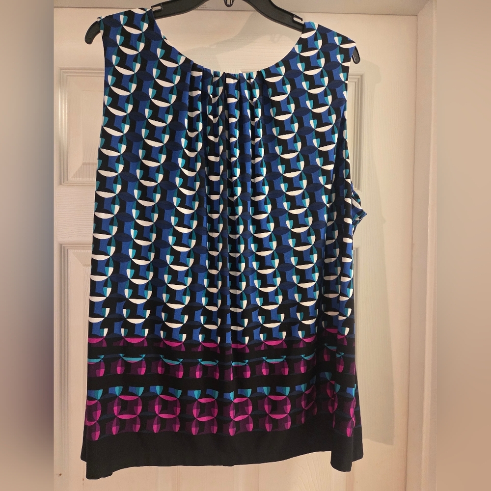 Calvin Klein Blue And White Patterned Blouse